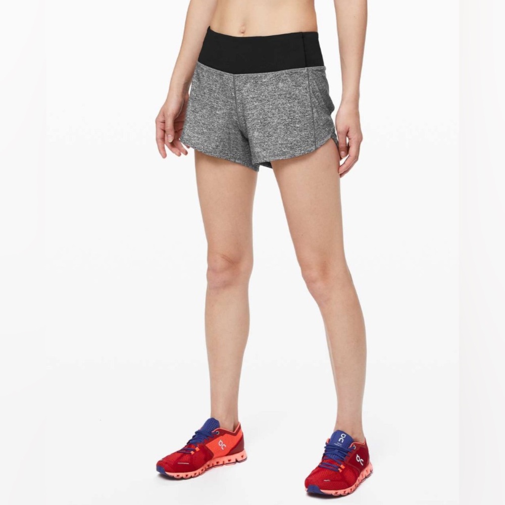 Lululemon Speed Up Short Long *4" Updated Fit Heather Lux Multi Black Size 4